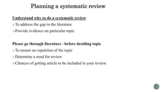 Developing a Systematic Review Protocol | PPTX
