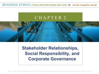 Stakeholder Relationships,
Social Responsibility, and
Corporate Governance
C H A P T E R 2
 