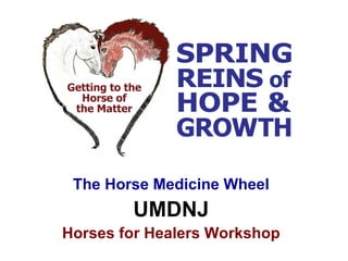 The Horse Medicine Wheel
        UMDNJ
Horses for Healers Workshop
 