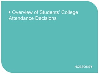 Overview of Students’ College
Attendance Decisions
 