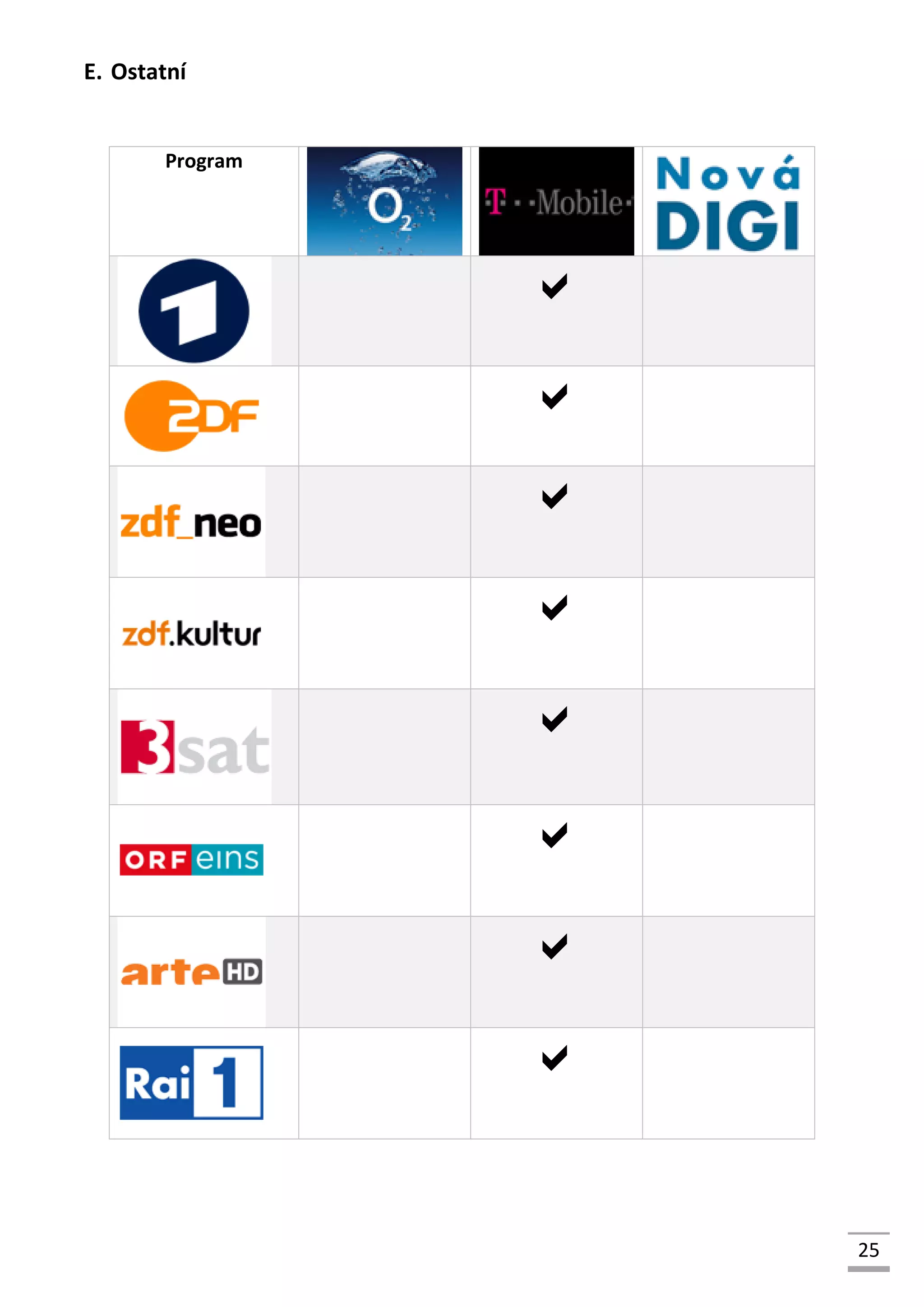 25
E. Ostatní
Program








 