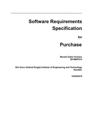 Software Requirement Specification on Online Purchasing System | PDF