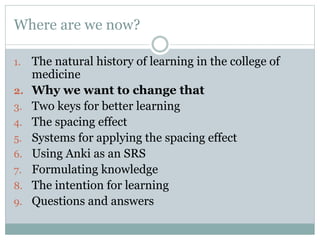 Learning and Retaining Information - Spaced Repetition Systems | PPTX