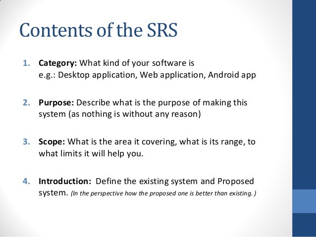 What Is Srs >> How To Make Srs What Is Srs >> How To Make Srs