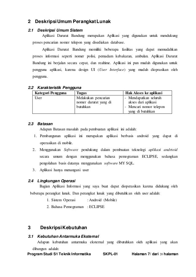 Srs Aplikasi Darurat Bandung 2014