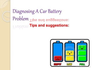 Diagnosing A Car Battery 
Problem 
Tips and suggestions: 
 