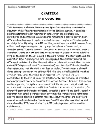 Srs for banking system | PDF