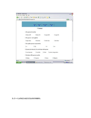 5. C++ LANGUAGE EXAM FORM :
 