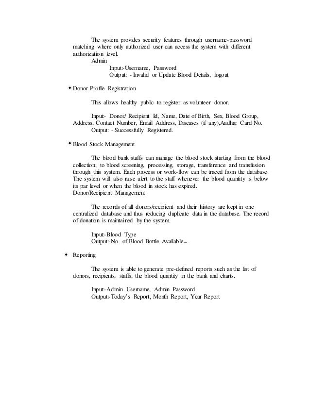 blood donation srs Transcript of srs on blood management system srs for blood bank management system donate blood save the life. blood donation srs Transcript of srs on blood management system srs for blood bank management system donate blood save the life.