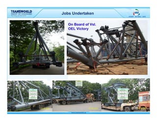 Jobs Undertaken

   On Board of Vsl.
   OEL Victory
 