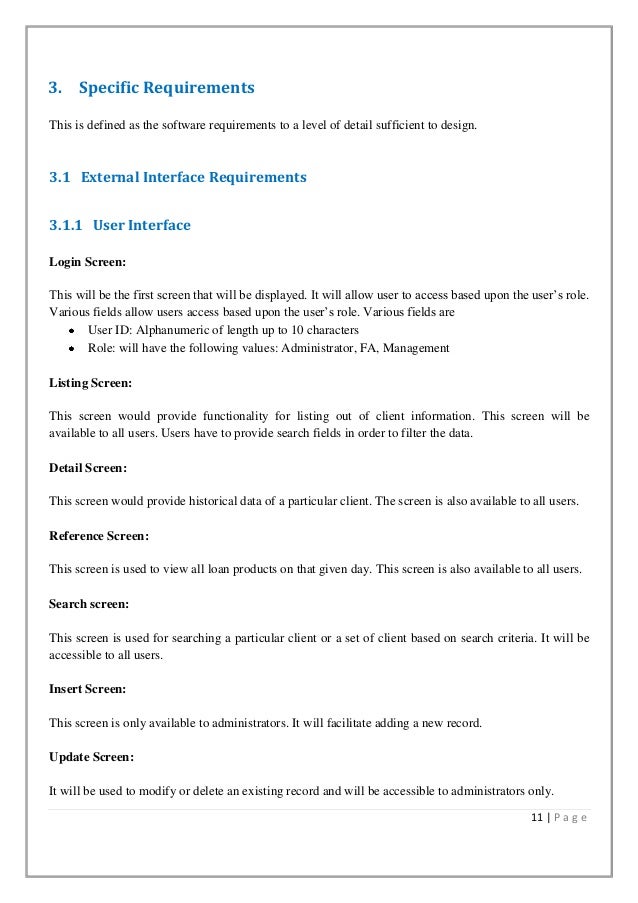 Software Requirement Specification Interest Rate Management