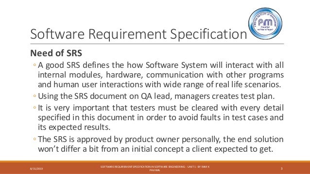 Srs (software requirement specification) in software engineering basi…