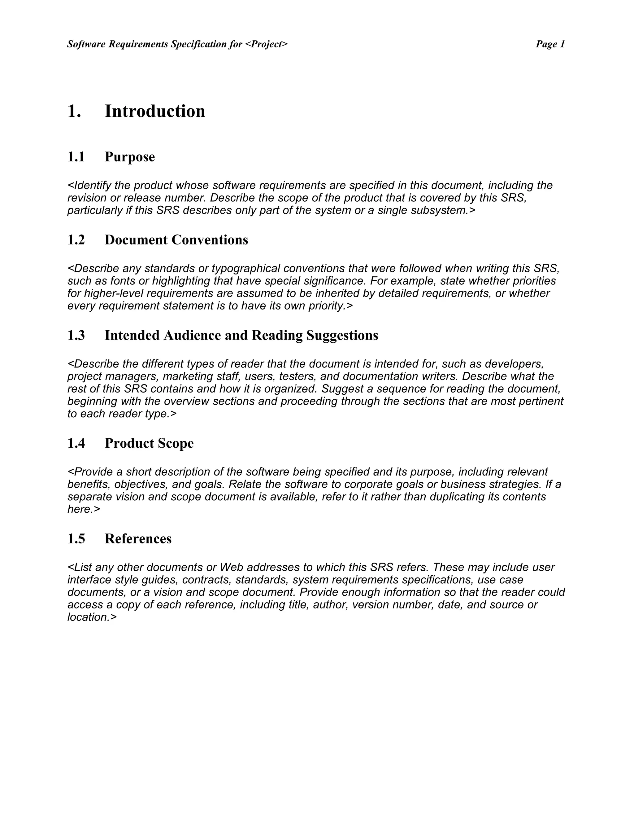 Srs Template Ieee DOC