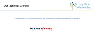 Our Technical Strength
Engineers with Rich Project Experience and Multiple Successful Implementation in Nundnet
 