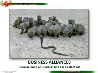 BUSINESS ALLIANCES
                                  Because none of us are as bad ass as all of us!
© Strategic Red Team Consulting                                                     1
       All Rights Reserved
 