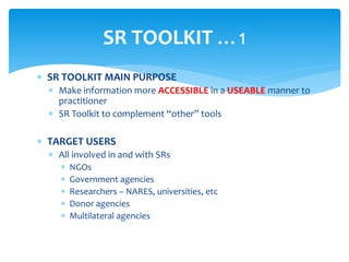 The Small Reservoirs Toolkit