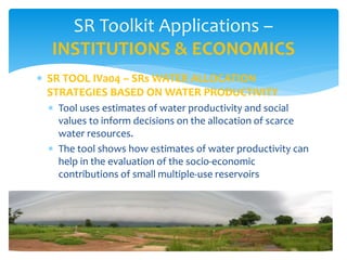 The Small Reservoirs Toolkit