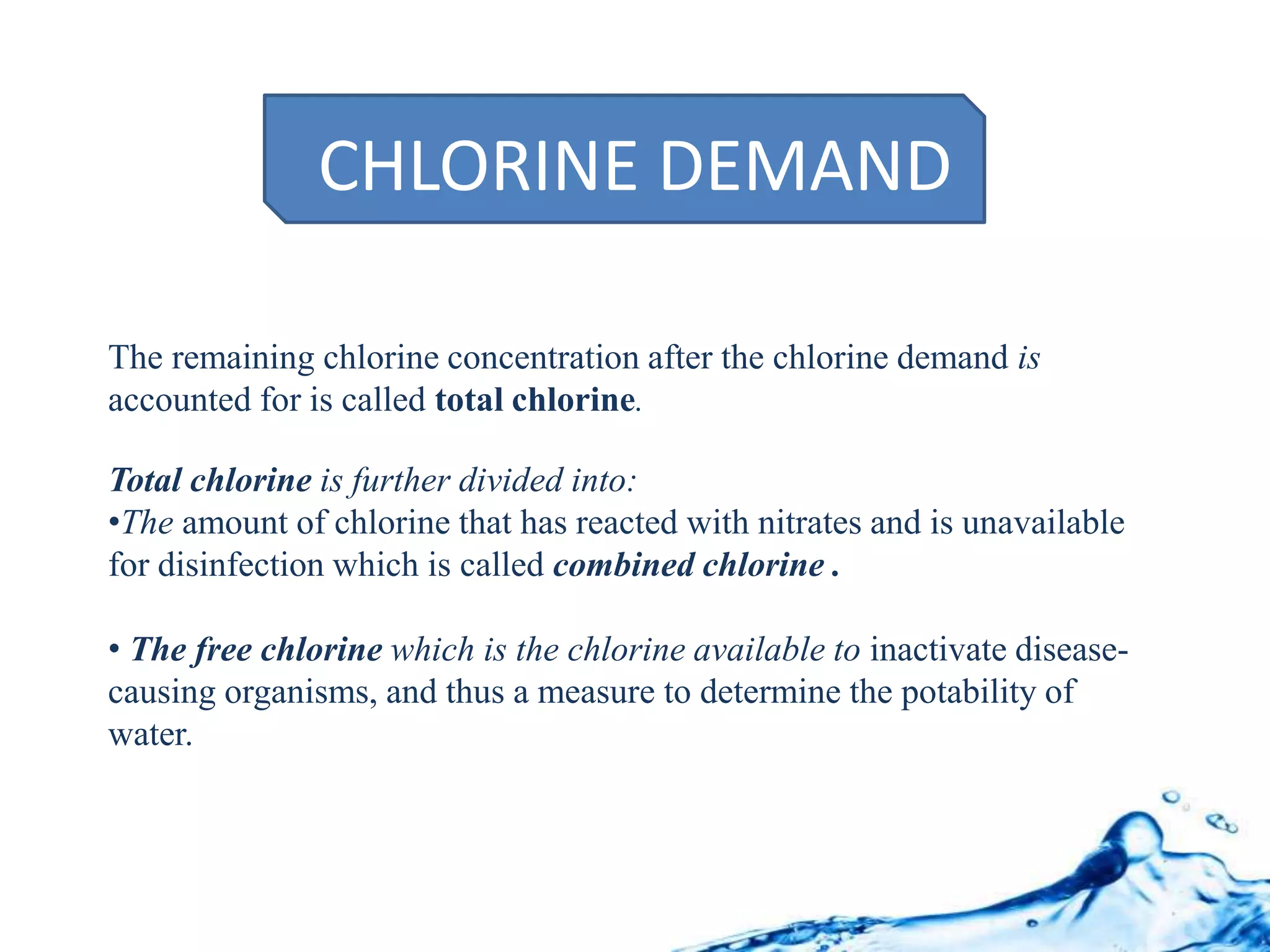 chlorination n chlorine demand