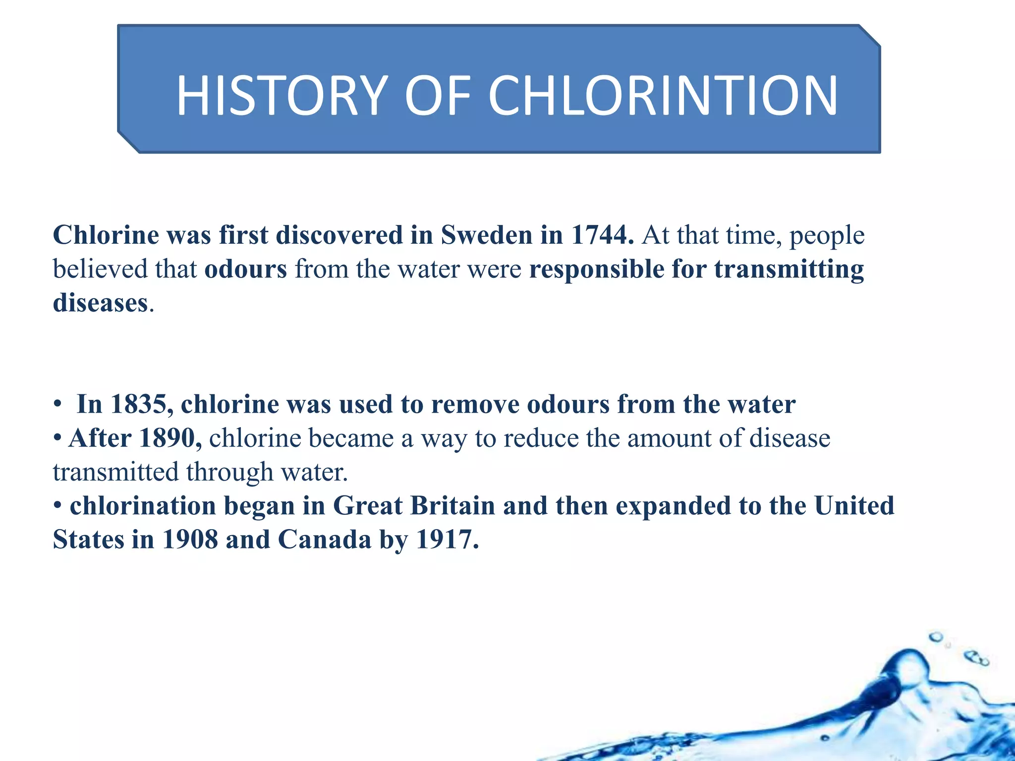 chlorination n chlorine demand
