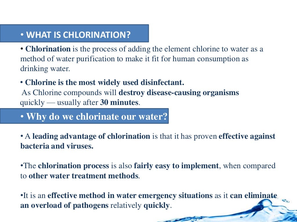 chlorination n chlorine demand