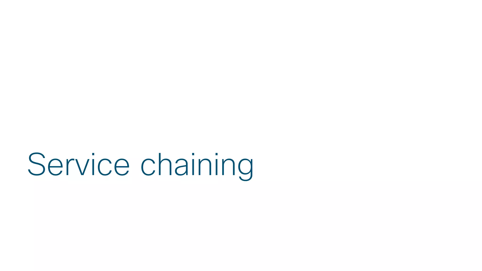 © 2018 Cisco and/or its affiliates. All rights reserved.
Service chaining
 