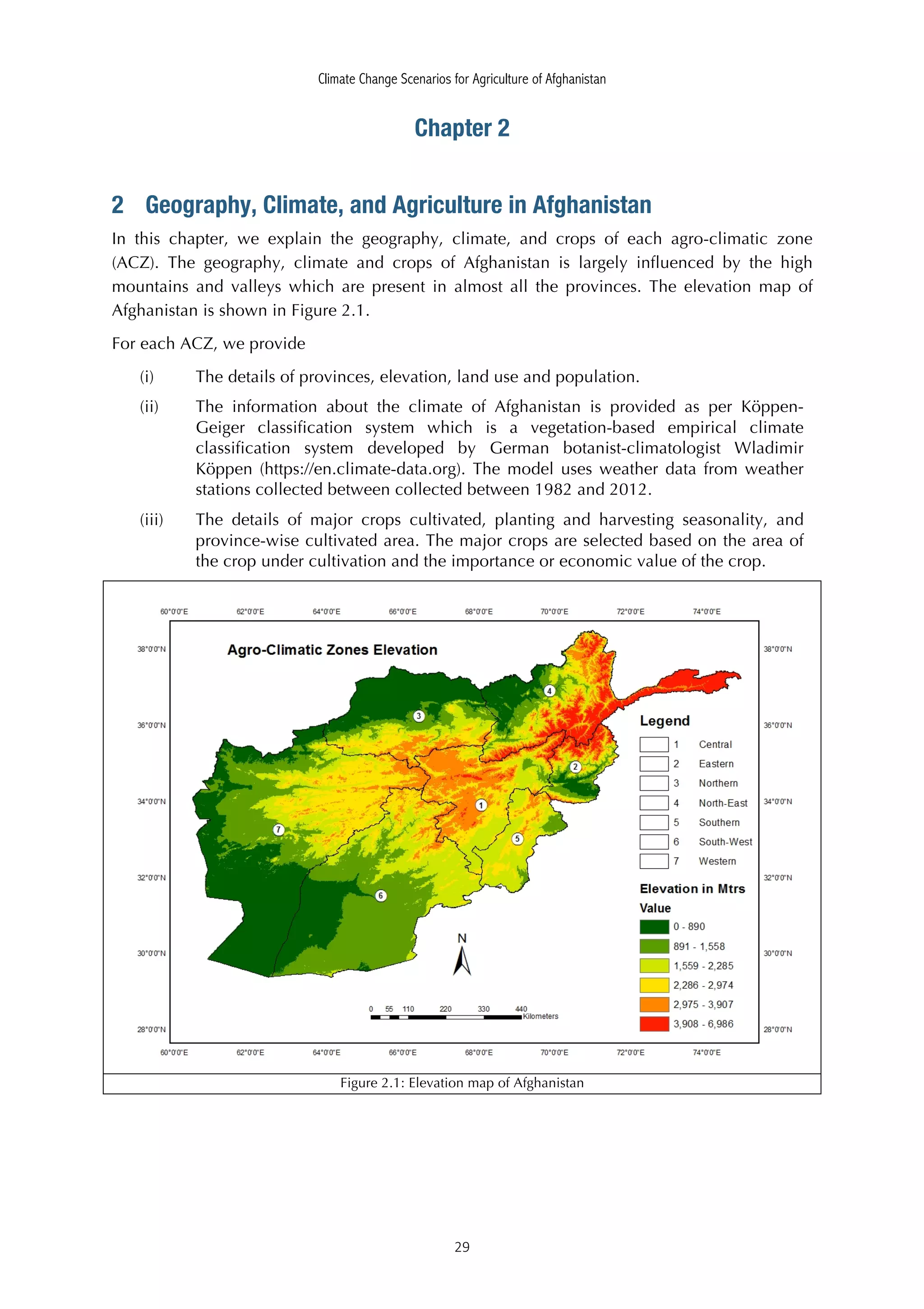 Climate Change Scenarios for Agriculture of Afghanistan | PDF