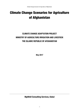 Climate Change Scenarios for Agriculture of Afghanistan | PDF