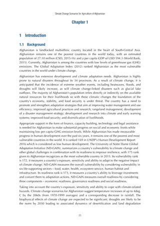 Climate Change Scenarios for Agriculture of Afghanistan | PDF