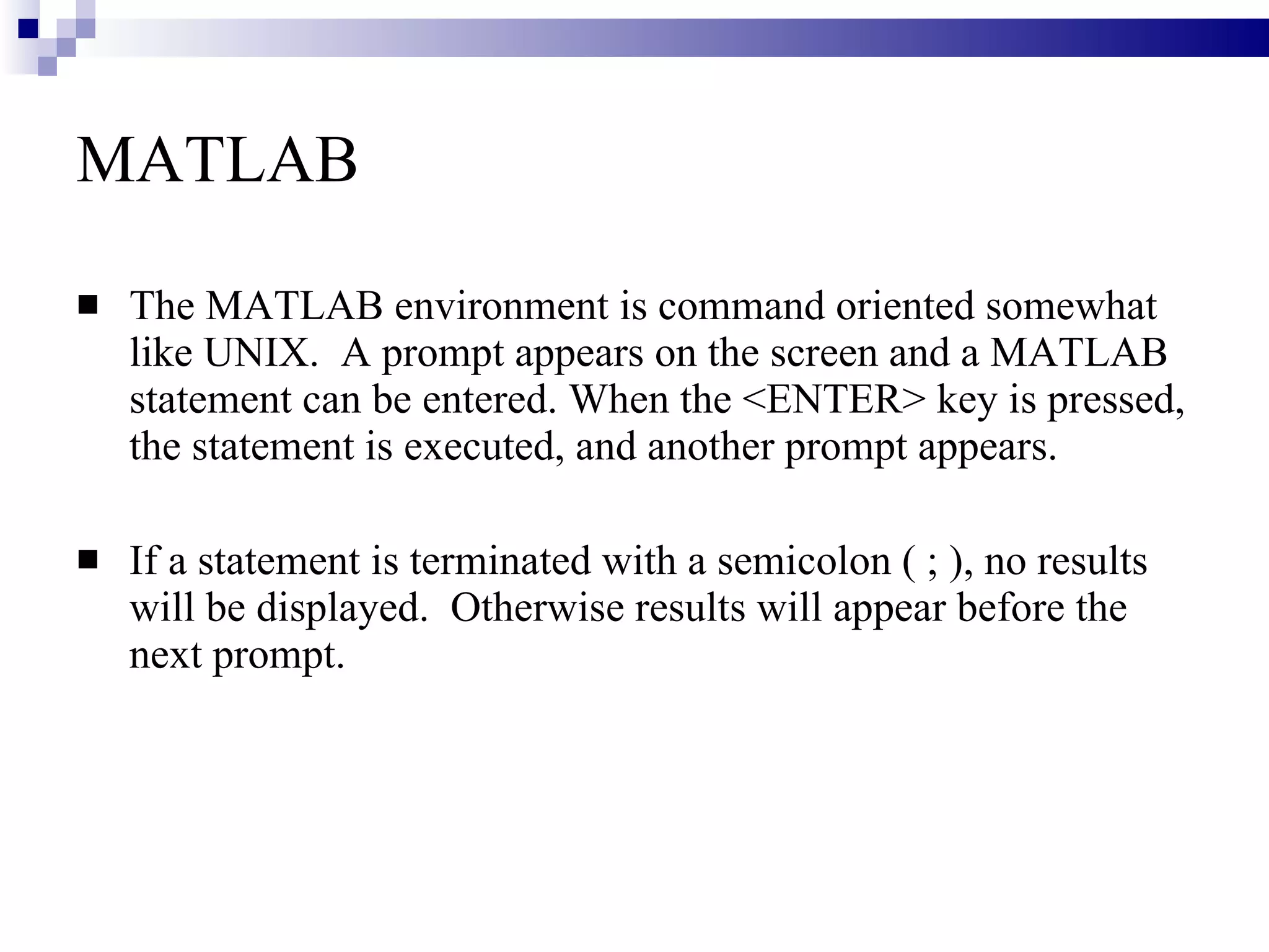 Brief Introduction to Matlab | PPT