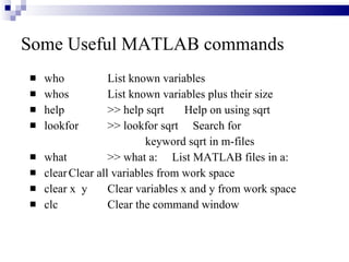 Brief Introduction to Matlab | PPT