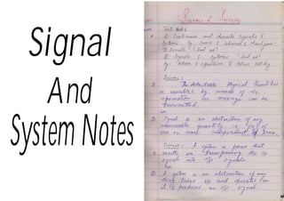 Signal
   And
System Notes
               An
               Sig
 