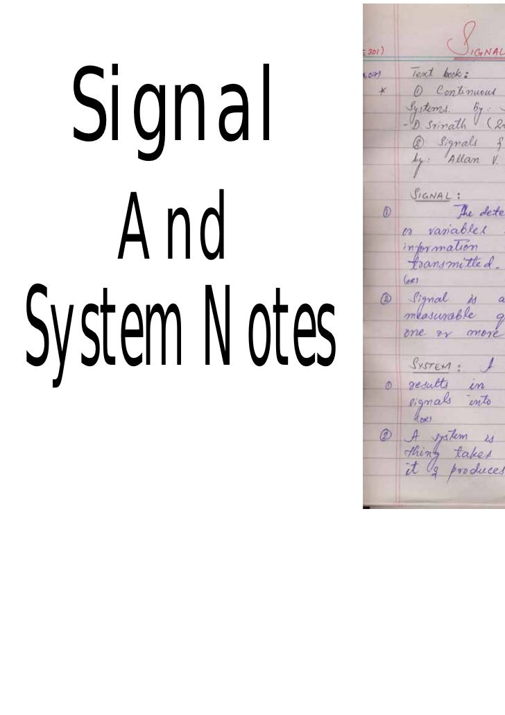 Signals and system notes