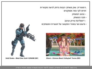 היסטורית ,  שוק משחקי הבנות נדחק לנישה סקטורית . תרמו לכך כמה אספקטים : עיצוב המשחק   -  תכני המשחק   - דיספלינות שייוק ועיצוב   -  מיעוט נשי במגזר המקצועי של תעשיית המשחקים   - Hitomi – Extreme Beach Volleyball  Tecmo 2003  Solid Snake – Metal Gear Solid  KONAMI 2001  