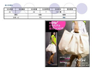 999    PU 白色  x 2 售價 材質 顏色 　   手提 / 斜挎 7 34 45 質料厚度 包包背法 包包肩帶長 包包高寬 包包寬度 包包長度 超大百褶包 