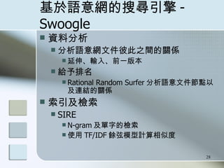 Ѱ -Swoogle YϷ ZWļ˴֮gPS 졢ݔ롢ǰһ汾 o Rational Random Surfer ZļcԼBYPS  z  SIRE  N-gram ֵęz  ʹ TF/IDF NģӋƶ  