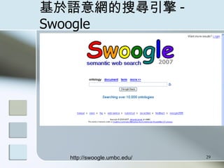 Ѱ -Swoogle http://swoogle.umbc.edu/ 