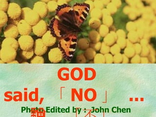 Photo Edited by :  John Chen GOD said, 「 NO 」  ...  神說「不」… 