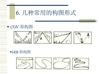 6. 几种常用的构图形式 (3)V 形构图 (4)S 形构图 