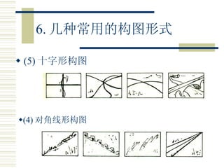 6. 几种常用的构图形式 (5) 十字形构图 (4) 对角线形构图 