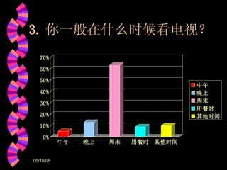 3. 你一般在什么时候看电视？ 