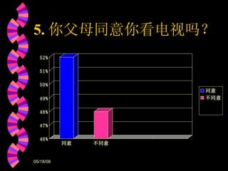 5. 你父母同意你看电视吗？ 