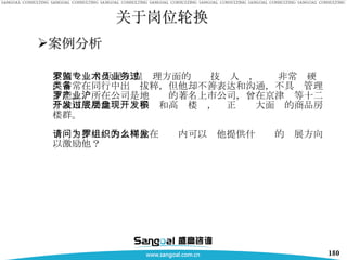 案例 ：罗小兵是工程监理方面的专业技术人员，业务非常过硬，常常在同行中出类拔粹，但他却不善表达和沟通，不具备管理才能。罗所在公司是地产业的著名上市公司，曾在京津沪等十二个城市成功地开发过多层和高层楼盘，现正开发大面积的商品房楼群。 请问：作为罗的上司你在组织内可以为他提供什么样的发展方向以激励他？ 案例分析 关于岗位轮换 