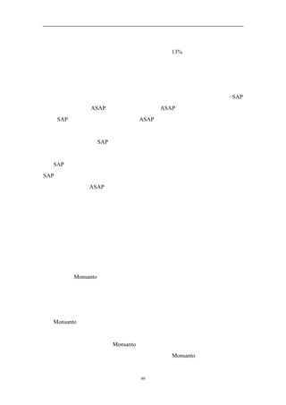 应有的回报。因为市场认识到公司的员工完全理解了电子商务项目对公司的重要
性，当公司宣布这一项目时，公司的股票价上升了 13%。

  商业伙伴

  由于商业伙伴害怕他们的收入流或者市场地位受到推行新的商业创意的威
胁，因此，商业伙伴对创意的抵制可能会造成比员工的不满更大的损失。当 SAP
在开发它的新产品 ASAP 时，就面临这个问题。ASAP 是一个企业应用软件系统，
它比 SAP 运行得更快而且成本更低。ASAP 最开始是为中小企业打造的商务应
用软件。其样板的开发需要大型咨询公司的积极合作，而这些大型咨询公司的大
部分收入则来源于对 SAP 产品的长期使用。因此，他们没有很强的动力去找到
一条更快更高效的途径来实施该公司的新软件开发计划。
  SAP 公司通过与其合伙人开诚公布的讨论这些问题来解决它们之间的分歧。
SAP 的经理人员向咨询公司保证，如果积极合作的话，他们将会获得更多的生意。
对中小企业而言，ASAP 将会缩短实施时间，咨询公司将会获得更多的新客户，
这足以弥补从大公司那里损失掉的收益。而且，新系统还会为咨询顾问们提供一
条有效的途径，来应对日益增长的客户的担忧（如花费太多时间而没有投入使
用），向客户做出积极的反应。

  公众

  对新的商业创意的反对还可能传导给公众，尤其是这一全新的创意威胁到业
已建立起来的社会或政治规则，这一影响就有可能是破坏性的。我们来看生产转
基因食品的 Monsanto 公司，该公司的业务一直遭到欧洲消费者的质疑，这主要
是因为环保团体的努力所致，这些环保团体包括绿色和平组织、地球之友组织以
及土壤协会等。由于欧洲有着关心环保的传统，以及强有力的农业游说团体，因
此这些环保团体对转基因食品的抨击在欧洲获得了广泛的声援和巨大的共鸣。
  Monsanto 公司的失误在于它让别人主宰了这场辩论。公司本应当向环保群体
和公众作出解释，详细说明转基因食品在消除世界饥荒和疾病方面所发挥的重要
作用。而当产品问世之后，Monsanto 公司本应该在有机食品和转基因食品之间
作出明显的标志以给消费者有一个自主选择。如果 Monsanto 公司采取了这些步


                   99
 