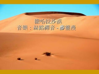 撒哈拉沙漠 音樂：絲路禪音 - 心靈漫步 