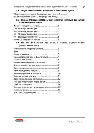 исследование поведения потребителей на р недвижим