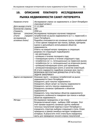исследование поведения потребителей на р недвижим