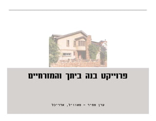 Self-build and cultural identity in Isreal