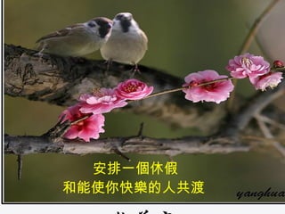 安排一個休假 和能使你快樂的人共渡   