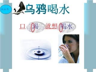 乌鸦喝水 认认乐 口 就想 渴 喝水 