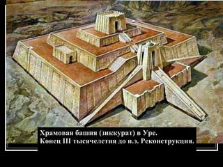 Храмовая башня (зиккурат) в Уре.  Конец III тысячелетия до н.э. Реконструкция. 